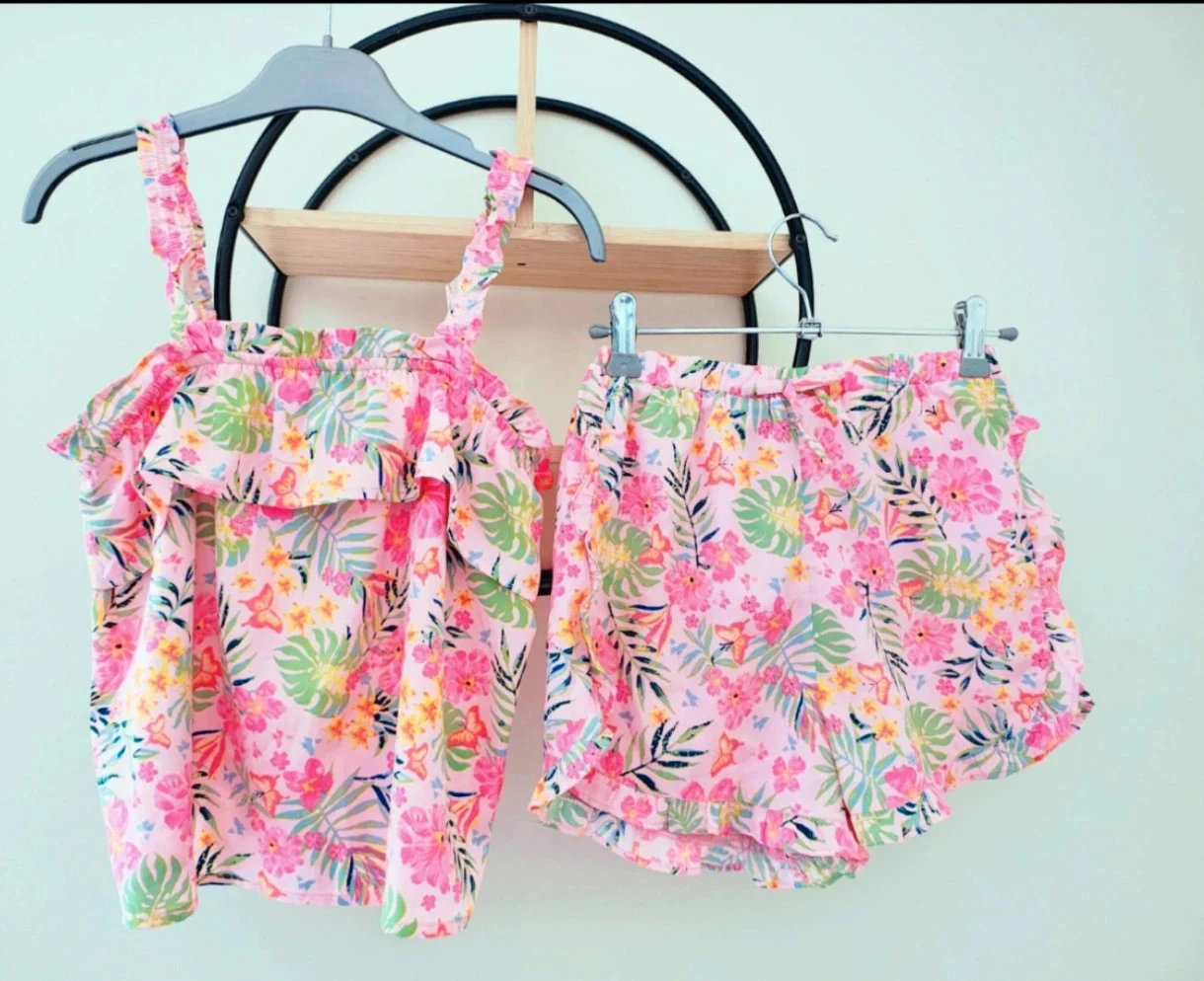 10 - 11 ans ensemble été blouse été short leger